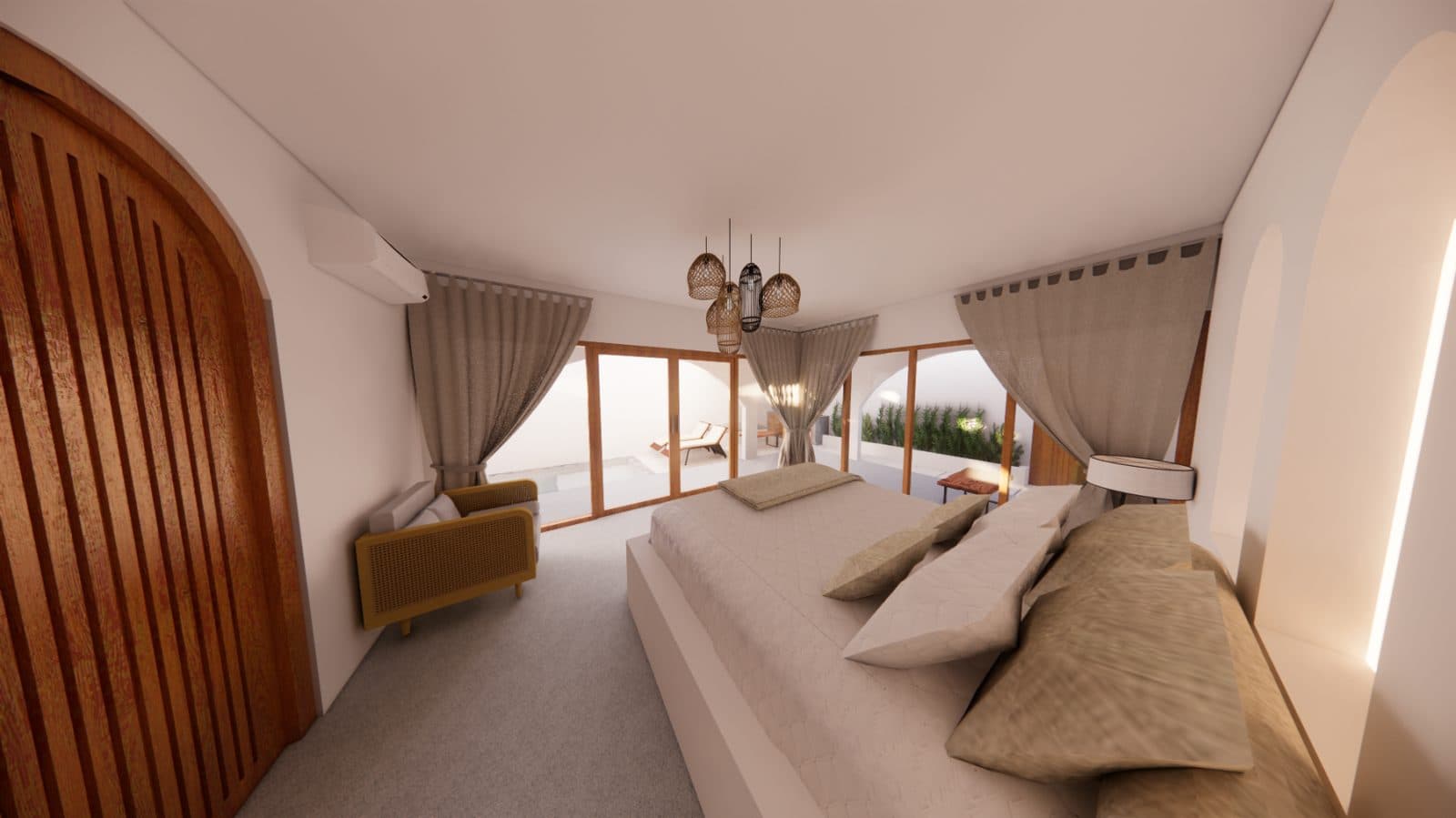 그늘진 테라스 라운지, Seraphina Isles Villa, 길리 트라왕안